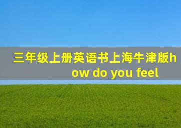 三年级上册英语书上海牛津版how do you feel